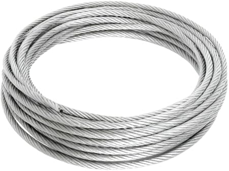 Cable Acero de 8 mm, Cable Flexible de Acero Inoxidable de 10 m Soga de Metal de 7 x 19 con Revestimiento de PVC para Asegurar Bicicletas Carpas Parrillas Equipos de Fitness Tendederos