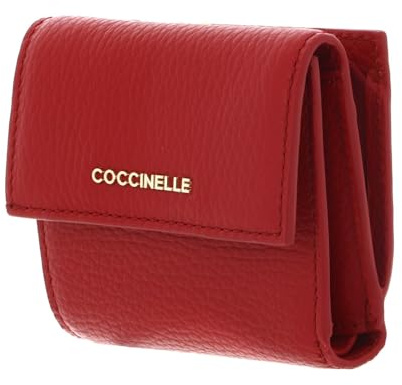Coccinelle Leder Geldbörse Metallic Soft Wallet Grained Leather Scarlet rot