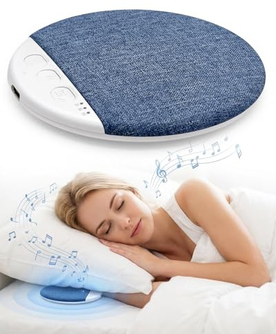 MOXTOYU Kissenlautsprecher Bluetooth, Tragbarer Kopfkissen Lautsprecher mit BT 5.4, Weißem Rauschen & Timer, 10 Stunden Akkulaufzeit, Kabellose Einschlafhilfe für Tiefschläfer Seitenschläfer