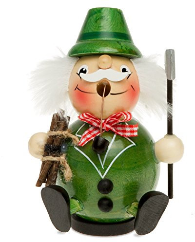 Sikora RM-D Dicke Räuchermännchen aus Holz, Größe:Höhe ca. 12.5 cm, Farbe/Modell:D04 grün - Holzfäller
