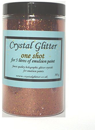 Crystal Glitter for Emulsion Wall Paint, One Shot for 5 Litre Paint,300g (Rose Gold)