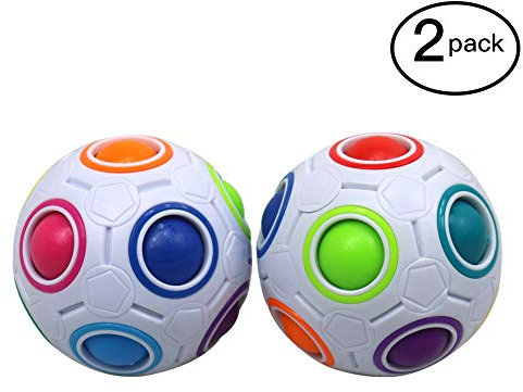 FC MXBB Fidget Ball Cube Intelligence Rainbow Magic Cube 3D Puzzle Fußball Design Fidget Toys 2 Stück