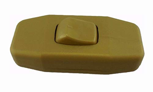 Schnur-Zwischenschalter schwarz, weiß, Gold oder Silber (Grau) Mit Schraubkontakten Mit 2 Zugentlastungen, 2-polig, 6A 250V, Paßt für LED, SMD (Gold)