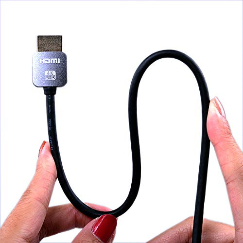 HiViLux Ultra Slim/Flexibel HDMI Kabel [Neuster Standard] Metal Stecker | extra Dünn | 3D | 4K@120Hz/UHD/2160P | HDR 10| eARC | HDCP (2m)
