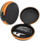 EAZY CASE Universal Tasche für In-Ear Kopfhörer mit Netzfach - Hardcase Aufbewahrungsbox, Schutztasche mit umlaufenden Reißverschluss, extra klein, rund, Orange