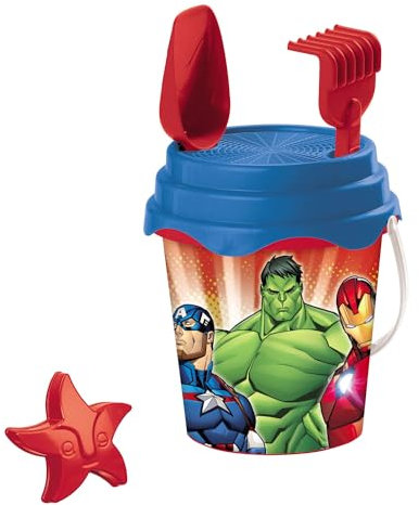 Mondo Toys Marvel Avengers Bucket Set, Set Mare Renew Toys con Secchiello, Paletta, Rastrello, Setaccio, Formina, Annaffiatoio Inclusi, 28431
