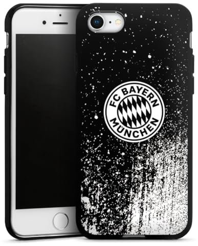 Silikon Hülle kompatibel mit Apple iPhone 8 Case schwarz Handyhülle FC Bayern München Offizielles Lizenzprodukt FCB