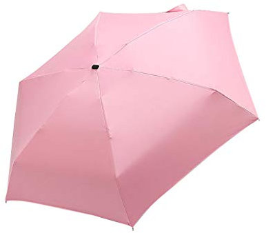 Momola Mini Parapluie Pliant Ultra Léger Compact Portable Séchage Rapide Résistance aux UV pour Activités en Plein Air Golf Voyage Randonnée (Rose)