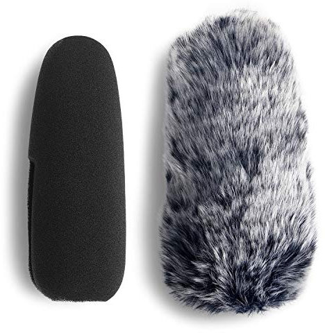 YOUSHARES Videomic Pro+ Mic Furry Wind Shield & Foam windscreen, Foam & Furry Wind Muff for Rode Videomic Pro+ Camera Microphone (2 PACK)