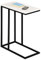 IDIMEX Beistelltisch Debora, praktischer Wohnzimmertisch in C-Form, schöner Couchtisch Tischplatte rechteckig in weiß, eleganter Sofatisch mit Metallgestell in schwarz