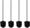 Qulable Toilet Brushes Stainless Steel Toilet Brush with Flexible Soft Hygienic Bristle, 4 Pack (Black)