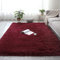 ERPENG Carpet 60x120cm Anti-Rutsch Unterseite Hochflor Teppich Naturprodukt für Wohnzimmer, Schlafzimmer, Kinderzimmer, Dunkelrot