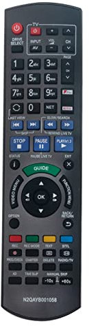 AULCMEET N2QAYB001058 Replacement Remote Control Compatible with Panasonic BLU-RAY Player 4K HDD DVD Recorder DMR-PWT550EB DMR-PWT655EB DMR-HWT150EB DMR-HWT250EB DMR-BWT850EB