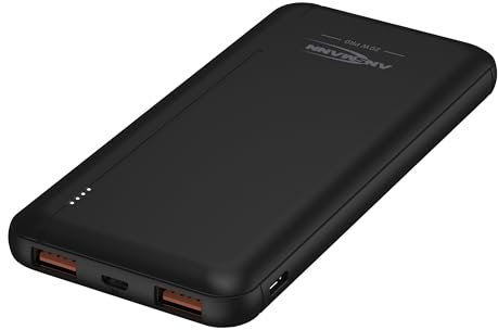 ANSMANN Batterie Externe 20 W Pro 10 000 mAh (1 PCE) – Powerbank avec 2 Ports USB et 1 Port USB-C – Batterie Portable Compatible iPhone, Samsung, Huawei, Google Pixel, etc.