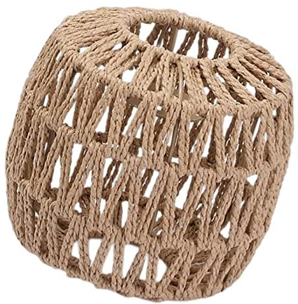 LOVIVER Suspension abat-jour papier corde rotin Boho tissé à la main abat-jour en osier pour îlot de cuisine, chambre, restaurant, salle à manger, Style F