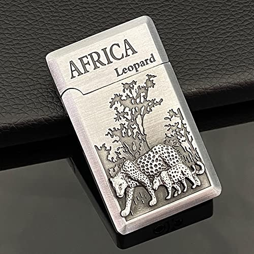 DFGHJK Enthusiast tiger cow gas light color windproof, engraving lighter, point tobacco point fire radibutane expansion red flame men's bar smoking gadget (Color : E)