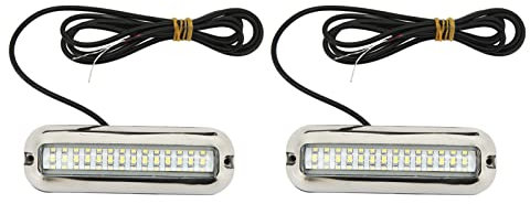 Marine-LED-Leuchten, 1500LM 42 LEDs Unterwasser-LED-Bootslicht IP68 Wasserdichte Ablassschraube für Yachtboote (Blaues Licht)