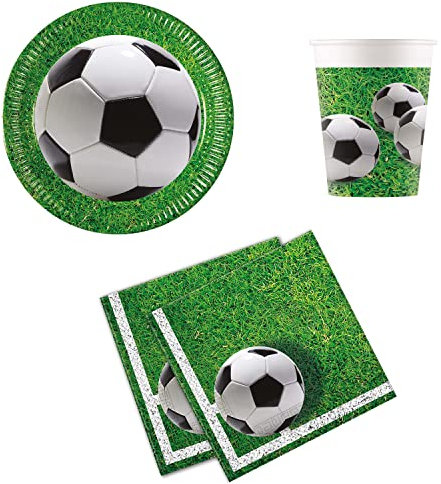 Procos DY10273853 - Set Fiesta Fútbol Pequeño, platos, servilletas y tazas, decoración de mesa, decoración de cumpleaños