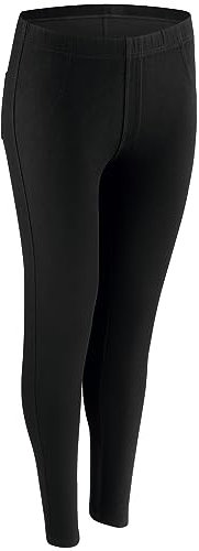 Nur Die Treggings in Jeans-Look Relax & Go Stretch mit Taschen Komfortbund Skinny Fit Damen, schwarz, L