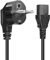 Cable de alimentación para dispositivos fríos, conector de protección de contacto, ángulo de 90°, tipo E+F (CEE 7/7 a hembra IEC C13, adecuado para ordenadores, monitores, proyectores, impresoras (3