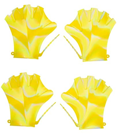 Kisangel 2 Paar Silikon-schwimmpaddel-Handschuhe Tauchhandschuhe Verstellbar Bequem Für Wasseraktivitäten Im Pool