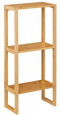 7H SEVEN HOUSE Modulares Regal aus Bambus mit 2 Ebenen, 84 x 35 x 20 cm, 7 Stück