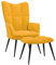 vidaXL Relaxsessel mit Hocker, Sessel mit Stahlgestell, Relaxstuhl Polsterstuhl mit Armlehne, Fernsehsessel Polstersessel Wohnzimmer, Modern, Senfgelb Samt