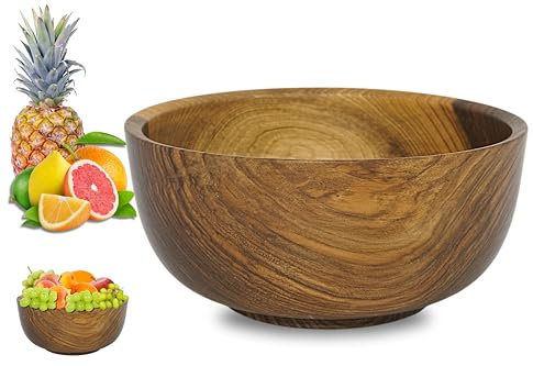 Venitera Holzschüssel, Obstschale, Holzschale aus Nussbaum in Edel Ausführung, Мatt, wunderschöne Holz - Musterung, SalatSchüssel, Brotschale aus Holz, Größe: Ø 20 x 9 cm