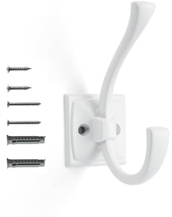 khtumeware Wandhaken im Vintage-Stil, 10 Stück, Hardware-Handtuchhaken zum Aufhängen von Mänteln, weiße Kleiderhaken, Wandmontage, mit Schrauben für Schlüssel, Handtücher, Taschen, Tassen.