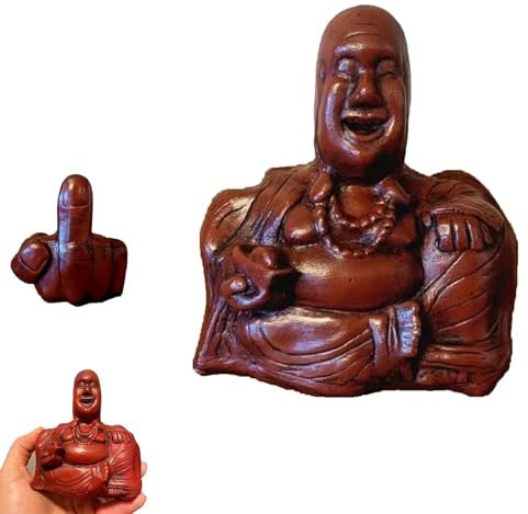 ERISAMO The Buddha Flip Unexpected Backside, Middle Finger Laughing Buddha Statue, Happy Buddha Statue for Home Decor, Buddha Ornament, Unique Gift for Friends (1pcs)