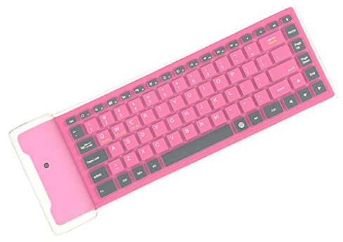 SUIOPPYUW Teclado inalámbrico Compatible con Bluetooth Teclado silencioso de 87 Teclas Teclado Flexible de Silicona Suave Accesorios de computadora PC