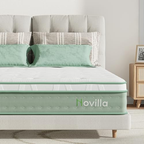 Novilla Matratzen, Kingsize, 3-Zonen-Gel-Memory-Foam-Taschenfederkernmatratze, 150 x 200 x 27 cm, Hybrid-Matratze, fest mit Öko-Tex-Strickgewebe und CertiPUR-US-Schaum, 150 x 200 x 27 cm