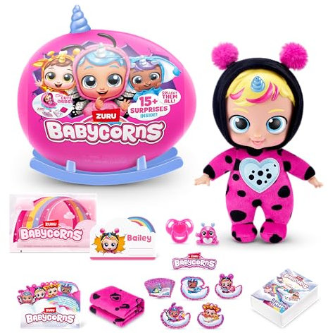 Babycorns Serie 1 Kleine Marienkäfer Magische Babypuppe (Bailey) Von ZURU Mit Zubehör, Überraschungs-Unboxing-Spielzeug Für Kinder, Mädchen