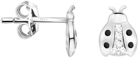SOFIA MILANI - Damen Ohrringe 925 Silber - mit Zirkonia Steinen - Marienkäfer Ohrstecker - E2524