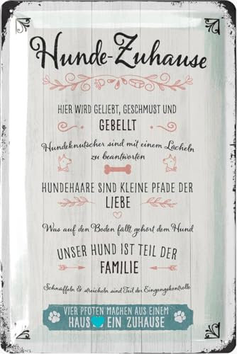 LANOLU Retro Blechschild Hunderegeln, Hundeschilder, Blechschild Hund, Deko Garten Hund, Geschenke für Frauen Hundeliebhaber, Hunde Geschenke für Besitzer, 20x30cm