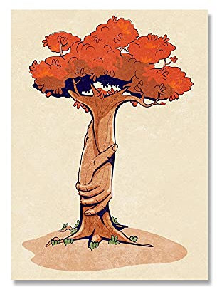 Waldbaden leinwand malerei plakat und druck tolle farben wandkunst bilder big baum poster für wohnzimmer dekoration(Size:30x40cm no frame)