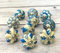 ARTISNO Ceramic Knobs for Cabinets - Set of 10 Decorative White and Blue Round Ceramic Knobs for Home Kitchen Cabinet Drawer | Elegant Handmade Wardrobe and Dresser Pulls