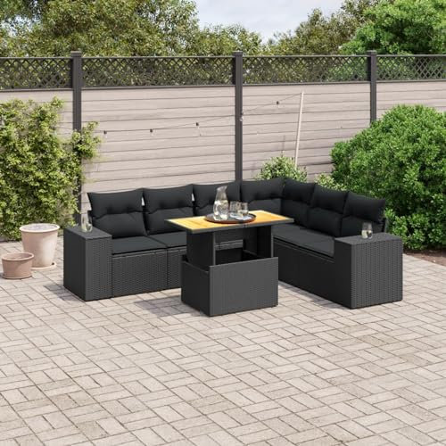 Amorsee Balkon Lounge Möbel Outdoor Verstellbare Tischplatte Gartenlounge Ecklounge Gartensofa Klein Balkonmöbel Loungemöbel Ecksofa Balkon Sofa Rattan Gartenmöbel Balkonsofa