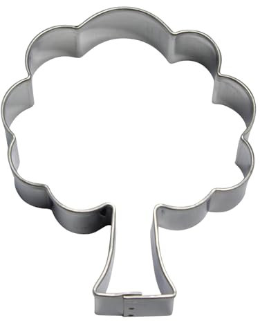 BekkiB - Ausstecher Baum - ca. 6 x 5 cm - Spülmaschinengeeignete Laubbaum-Ausstechform aus Edelstahl - Zum Backen von Plätzchen - 8082