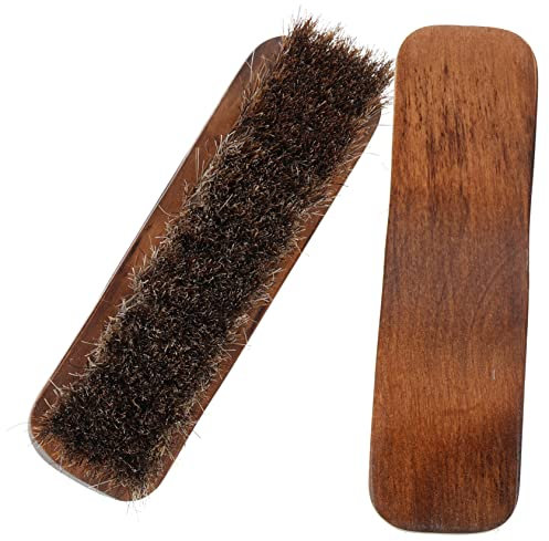 Holz Schuhbürste 2 Stück Rosshaar für Praktische Reinigung