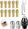 Chuck Collet Kit, 15 Pcs 0.8-3.2mm Keyless Drill Chuck Collet Kit, Multi Chuck Set for Rotary Tools, with Metal Nut and Wrench, Multi Chuck Set for Dremel
