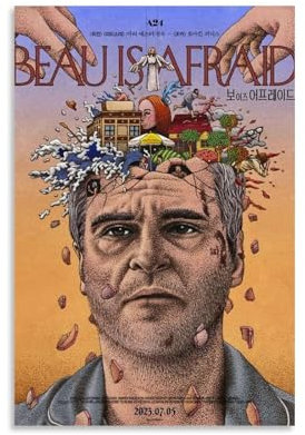RISUANHENM Beau Is Afraid Poster, Raumdekoration, künstlerisches Poster für Zimmer, ästhetische Leinwand, Wandkunst, Schlafzimmerdekoration, 30 x 45 cm, ungerahmter Stil