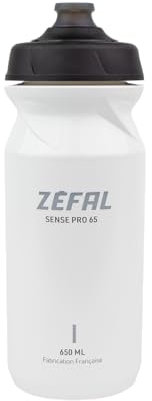 ZEFAL Sense Pro 65 Blanc Bidon Velo - Gourde Velo Route et VTT Légère et Étanche - Fabriqué en France - 79 g, 650 ml