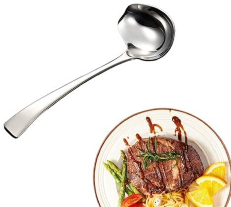 Mestolo Per Salsa In Acciaio, Mestolo Ovale, Cucchiaio Per Sugo, Intingoli Beccuccio Versatore, Mestolino Per Condimenti Con Beccuccio Per Sughi, Salse Ed Intingoli, Zuppa, Salsa, Condimento