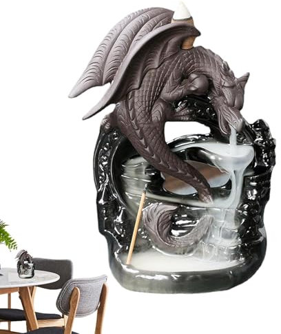 Porta incenso a di drago per meditazione, decorativo, per la casa, in ceramica, statua di drago per sala yoga, aromaterapia, porta incenso per studio bruciatore di incenso a di drago per