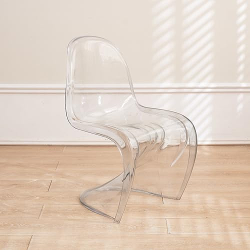 Piuytrew Modern S-Shaped Bar Chair, Barförmiger Esszimmerstuhl, Transparent, Acryl-Kunststoff, S-Slip-Struktur, Multifunktional, Wohnzimmer, Bar, Hotel, Restaurant