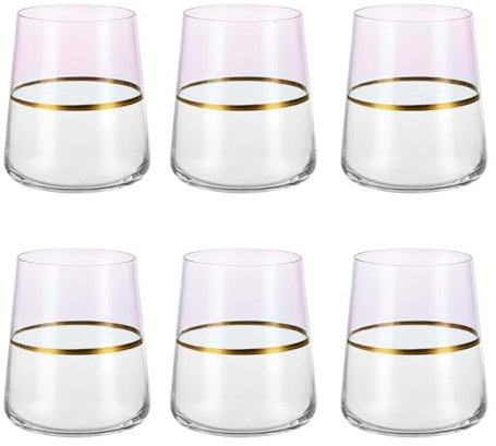 Set 6 bicchieri acqua 420 ml rosa e oro Spectrum