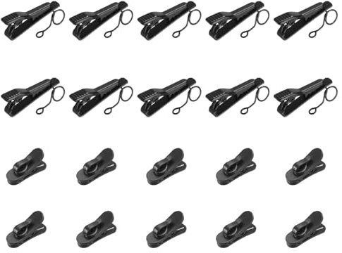 sourcing map Microphone Metal Tie Clip Mini Microphone Clamps 7.5mm with Wire Clip for 1.8mm 1 Set