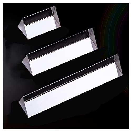 ZoRHac Optical Glass Triangular Prism Length 50Mm-200Mm for Teaching Light Spectrum Physics and Photo Photography Prism, Set of 3