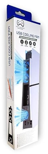 Ventilateur USB Refroidisseur Compatible PS5 Slim – 3 Ventilos LED Bleu– Réglage Vitesse & Interrupteur – Port USB Déporté – DEEP EXPLORE